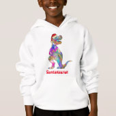 T Rex Psychedelic Dinosaurier Weihnachtsfeier Hoodie (Vorderseite)