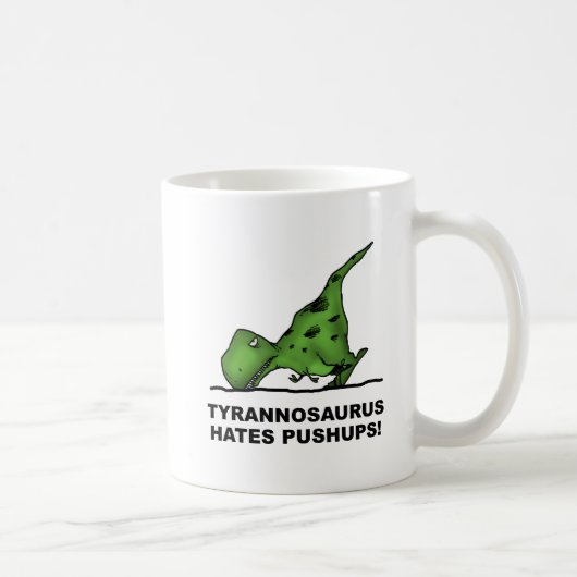 T-Rex Pushups Funny Mug Kaffeetasse (Rechts)