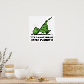 T-Rex Pushups Funny Poster (Küche)