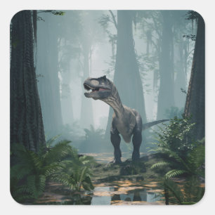 T-Rex Quadratischer Aufkleber