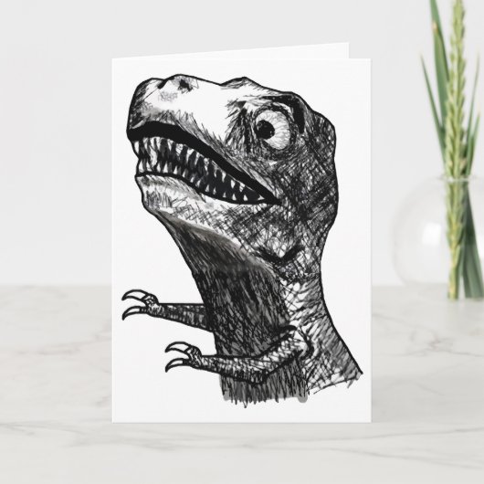 T-Rex Rage Meme - Grußkarte Karte (Vorderseite)