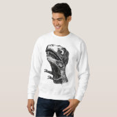 T-Rex Raserei Meme - 2 versahen Sweatshirt mit (Vorne ganz)