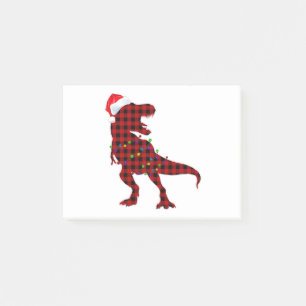 T Rex Red Kariert Buffalo Dinosaur Christmas Pajam Post-it Klebezettel