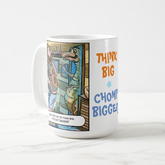 T-Rex-Reflektion: Big Chomp größer denken Kaffeetasse (Vorderseite Links)