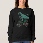 T Rex Reiten eines Fahrrads Trex Dinosaur Fahrradf Sweatshirt (Vorderseite)