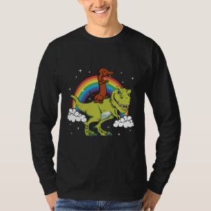 T Rex Riding Dackel Dog Amp vorhanden T-Shirt
