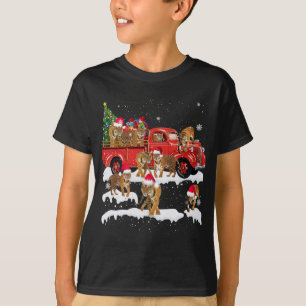 T-rex Riding Red Truck Weihnachtsbaum glauben Sant T-Shirt