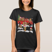 T-rex Riding Red Truck Weihnachtsbaum glauben Sant T-Shirt (Vorderseite)