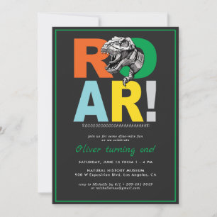 T-Rex Roar Dinosaur Geburtstagsparty Einladung