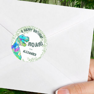 T-Rex Roar Dinosaur Geburtstagsparty Runder Aufkleber