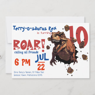 T-Rex Roar! für Bigger Boys & Girls, Geburtstag Einladung