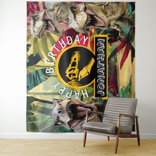 T rex Roaring Good Time Background Wandteppich (Beispiel)