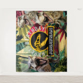 T rex Roaring Good Time Background Wandteppich (Vorderseite)