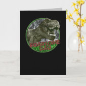 T-rex Roarsome Vater Retro Karte (Gelbe Blume)