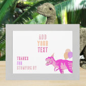 T-Rex Rosa Dino 12x18 Landscape Editable Sign Card Einladung