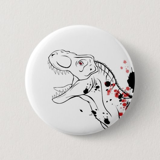 T-Rex (rot und schwarz) Button (Vorderseite)