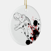 T-Rex (rot und schwarz) Keramik Ornament (Rechts)
