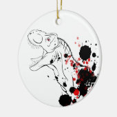 T-Rex (rot und schwarz) Keramik Ornament (Links)