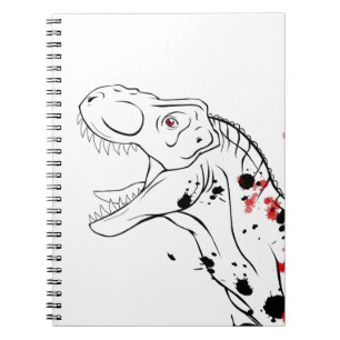 T-Rex (rot und schwarz) Notizblock