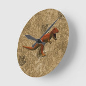 T Rex Runde Wanduhr (Winkel)