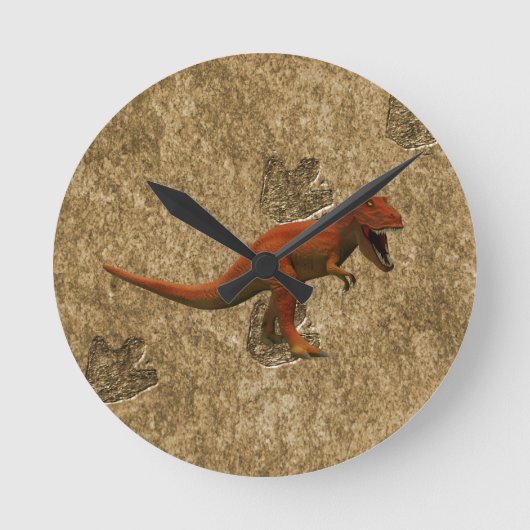 T Rex Runde Wanduhr (Vorderseite)