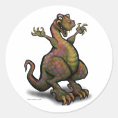 T-Rex Runder Aufkleber (Vorderseite)