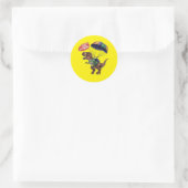 T-Rex Runder Aufkleber (Tasche)
