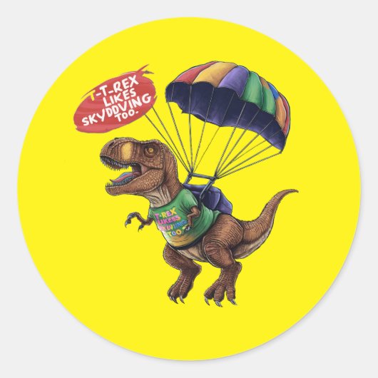 T-Rex Runder Aufkleber (Vorderseite)
