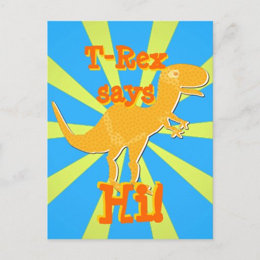 T-Rex sagt Hi Postcard Postkarte (Vorderseite)