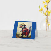 T Rex Samurai Karte (Gelbe Blume)