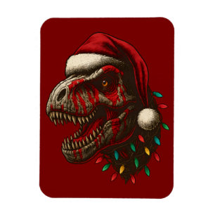 T-Rex Santa Dinosaur Weihnachten Magnet