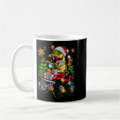 T-rex Santa In Monster Truck With Christmas Trees Kaffeetasse (Links)
