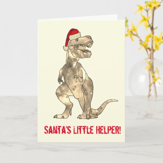 T-Rex Santa Quote Karte (Gelbe Blume)