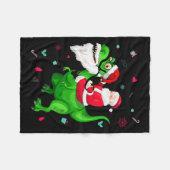 T-rex Santa Ride Funny Ugly Christmas Toddler_kids Fleecedecke (Vorderseite (Horizontal))