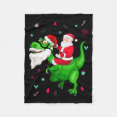 T-rex Santa Ride Funny Ugly Christmas Toddler_kids Fleecedecke (Vorderseite)
