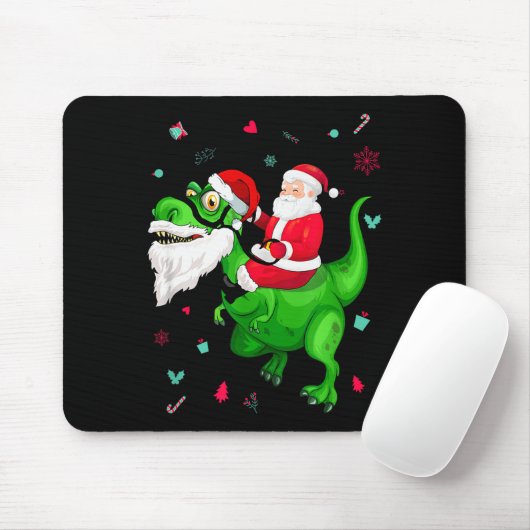 T-rex Santa Ride Funny Ugly Christmas Toddler_kids Mousepad (Mit Mouse)