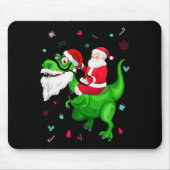 T-rex Santa Ride Funny Ugly Christmas Toddler_kids Mousepad (Vorne)