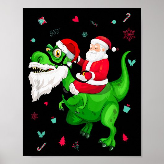 T-rex Santa Ride Funny Ugly Christmas Toddler_kids Poster (Vorne)