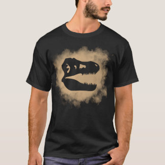 T-Rex Schädel-Silhouette-Staub-Spritzer-T - Shirt