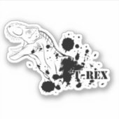 T-Rex (schwarz und weiß) Aufkleber (Vorderseite)