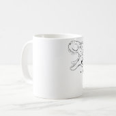 T-Rex (schwarz und weiß) Kaffeetasse (Vorderseite Links)