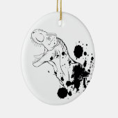 T-Rex (schwarz und weiß) Keramik Ornament (Rechts)