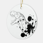 T-Rex (schwarz und weiß) Keramik Ornament (Links)