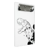 T-Rex (schwarz und weiß) Mini Klemmbrett (Schrägansicht)