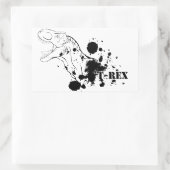 T-Rex (schwarz und weiß) Rechteckiger Aufkleber (Tasche)