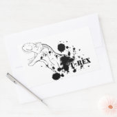T-Rex (schwarz und weiß) Rechteckiger Aufkleber (Umschlag)