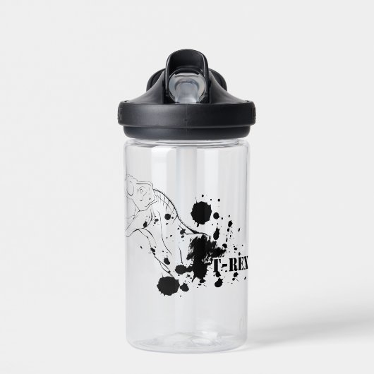 T-Rex (schwarz und weiß) Trinkflasche (Vorne)