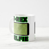 T-Rex Selfie Kurz Arms Funny Dinosaur Tasse (Vorderseite Links)