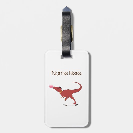 T-rex-Skater Gepäckanhänger (Rückseite vertikal)