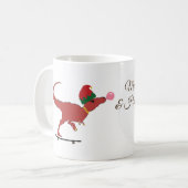 T-rex Skater Holiday Art Kaffeetasse (Vorderseite Links)